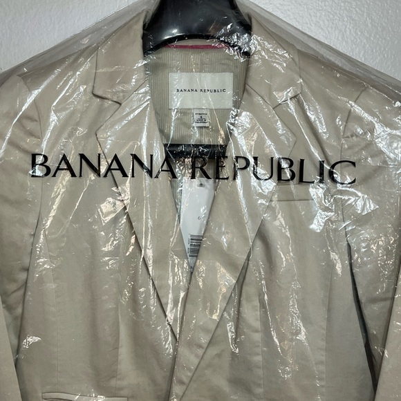 Banana Republic brand new sateen tan jacket Sz 6 with stretch - Picture 4 of 5
